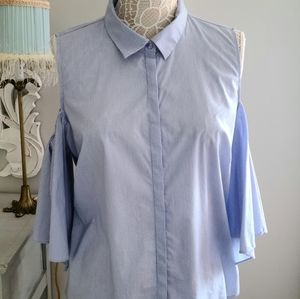 Cold Shoulder Cotton Blouse